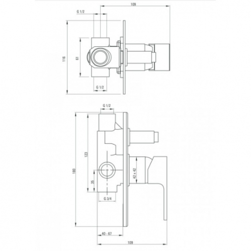 Смеситель для душа скрытого монтажа DEANTE ANEMON, хром