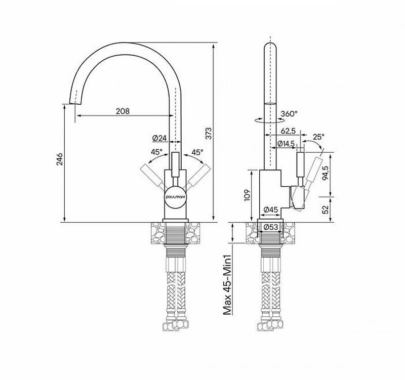 СМЕСИТЕЛЬ PAULMARK HOLSTEIN хром