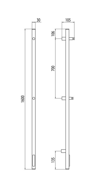 Полотенцесушитель Terminus Стойка электро UNO круг1600