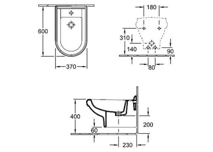 Биде подвесное Villeroy&Boch Hommage, 60x40 см, цвет альпийский белый