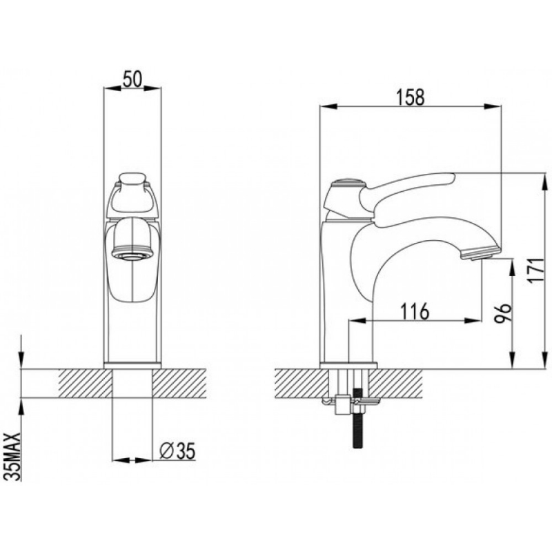 Смеситель для умывальника, Iddis Oldie золото