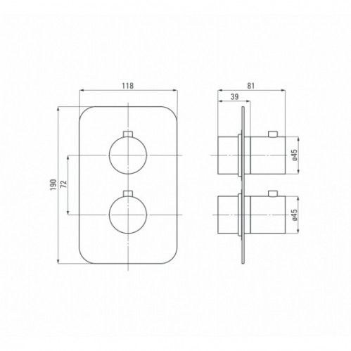 Накладка к боксу термостатическому круглый DEANTE BOX,  хром