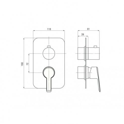 Накладка к боксу 3-функц., DEANTE ARNIKA BOX, хром