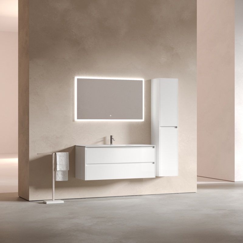 Тумба под раковину Sancos Libra 120*45 подвесная, белый глянец