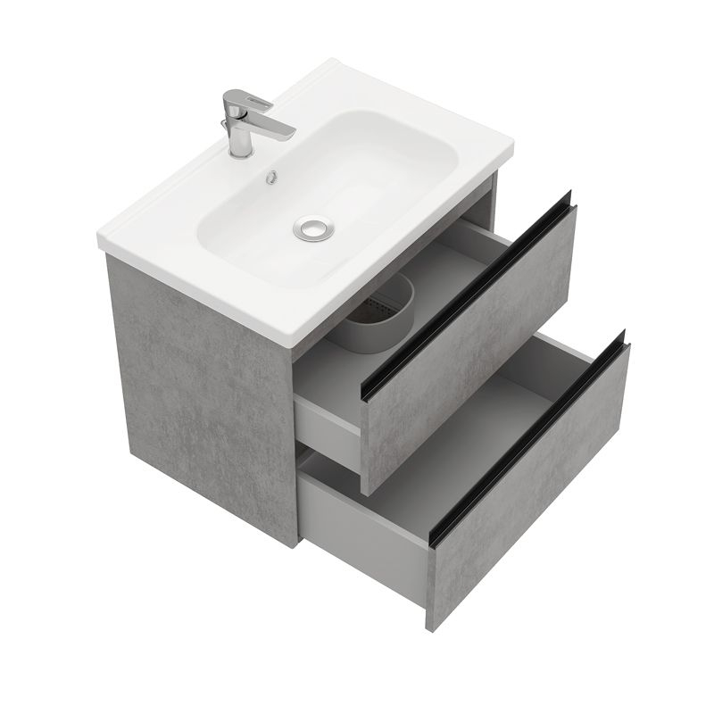 Тумба подвесная ELECTRA 70 с умывальником Creavit Ideal 70, УЛЬТРА белый глянец