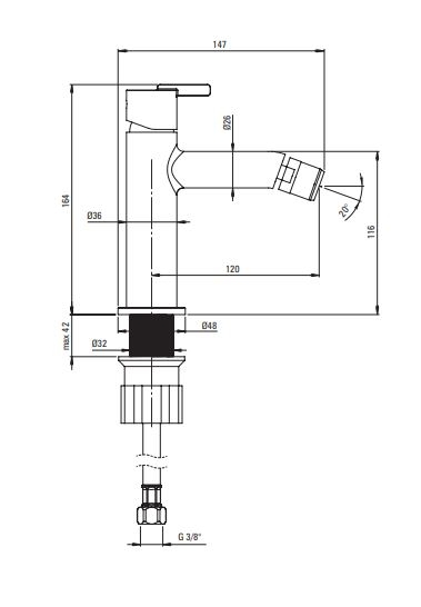 DEANTE SILIA Смеситель для биде, брашированная бронза