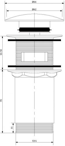Донный клапан для умывальника Omnires  брашированная медь