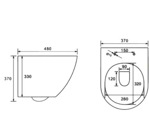 Подвесной унитаз Roxen Antares Rimless Soft Close с сиденьем в комплекте