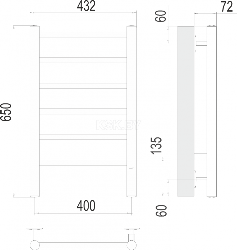 Полотенцесушитель Terminus Аврора П6 электро