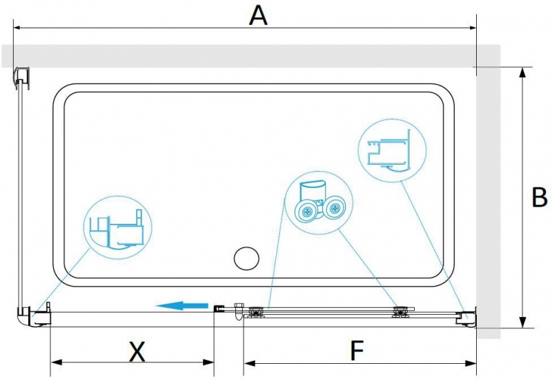 Душевой уголок RGW Passage  80x120 стекла прозрачные, профиль хром