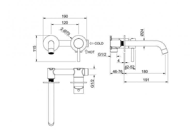 Смеситель для раковины AQUATEK Европа, графит