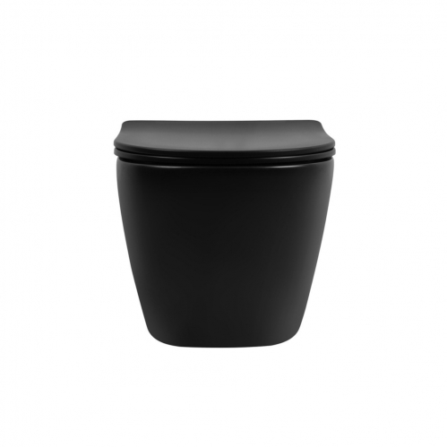 Унитаз ABBER Bequem  подвесной черный матовый, безободковый, смыв торнадо