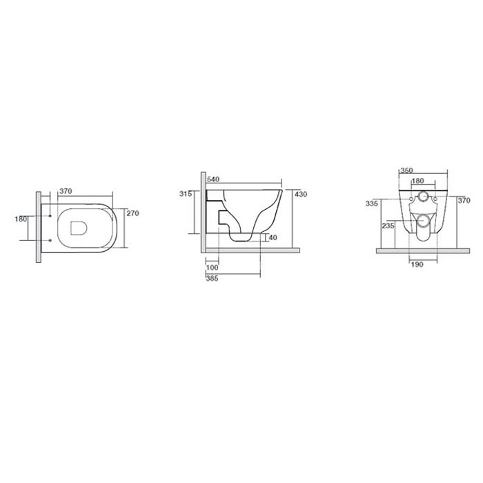  Унитаз подвесной Kerasan Tribeca 54х35см,  безободковый,  с сиденьем slim с микролифтом  в комплекте, белый