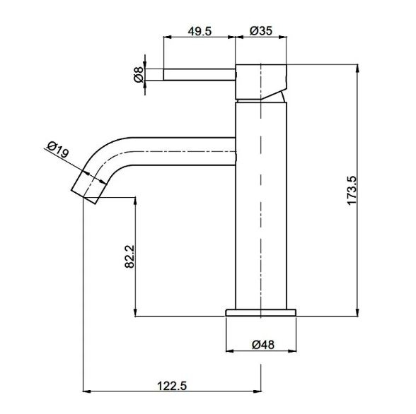 Смеситель для умывальника AQUAme Siena графит. 