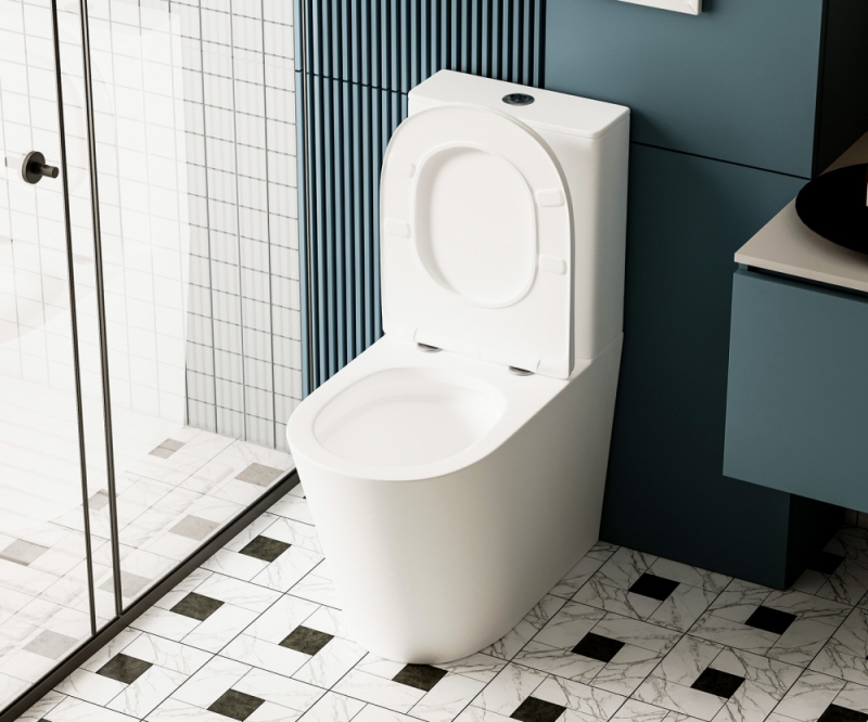 Унитаз ABBER Bequem  компакт белый матовый, безободковый, смыв торнадо