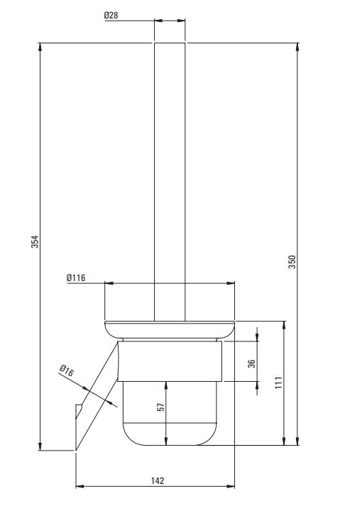 Deante Silia Nero Ершик для унитаза подвесной, черный