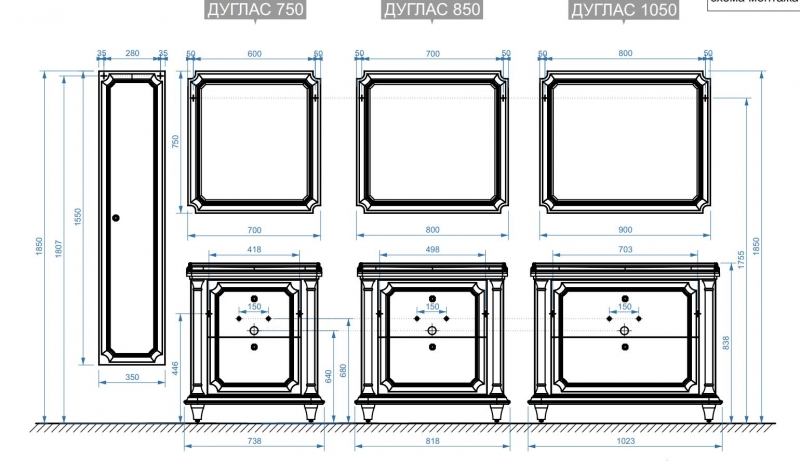 Тумба под умывальник Belux Дуглас Н 70-01 Белый глянцевый (1)