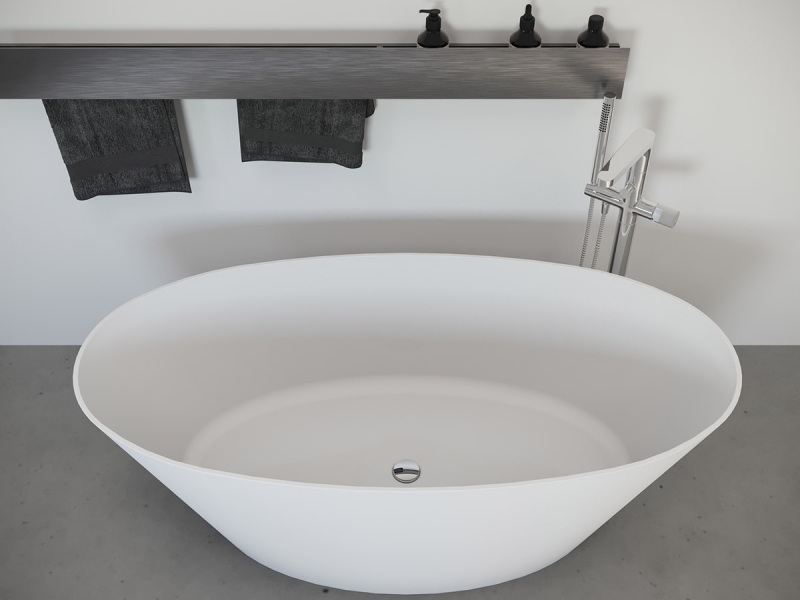 Ванна BELUX Дубай 1600 Белый матовый, Solid Surface