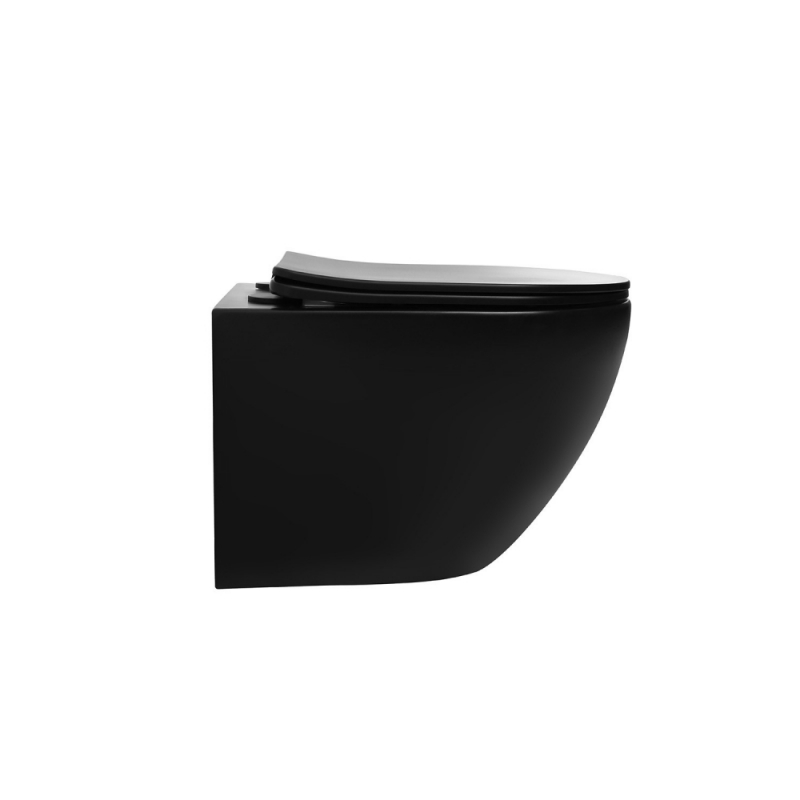 Унитаз ABBER Bequem  подвесной черный матовый, безободковый, смыв торнадо