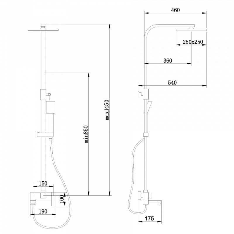 Душевая стойка ABBER Daheim  с изливом, белая матовая
