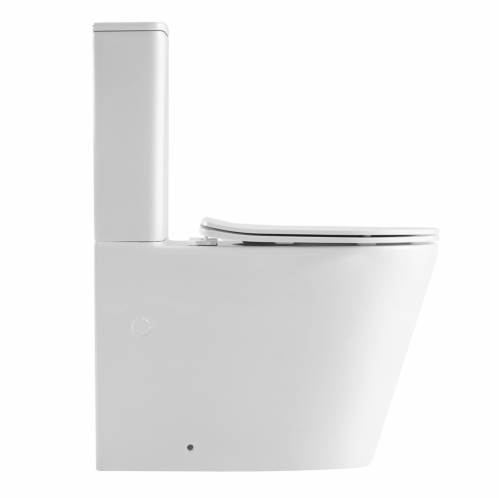 Унитаз ABBER Bequem  компакт белый матовый, безободковый, смыв торнадо