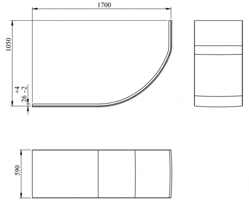 Акриловая ванна Lavinia Boho Grance Hill 170x105, подголовник, угловая правая