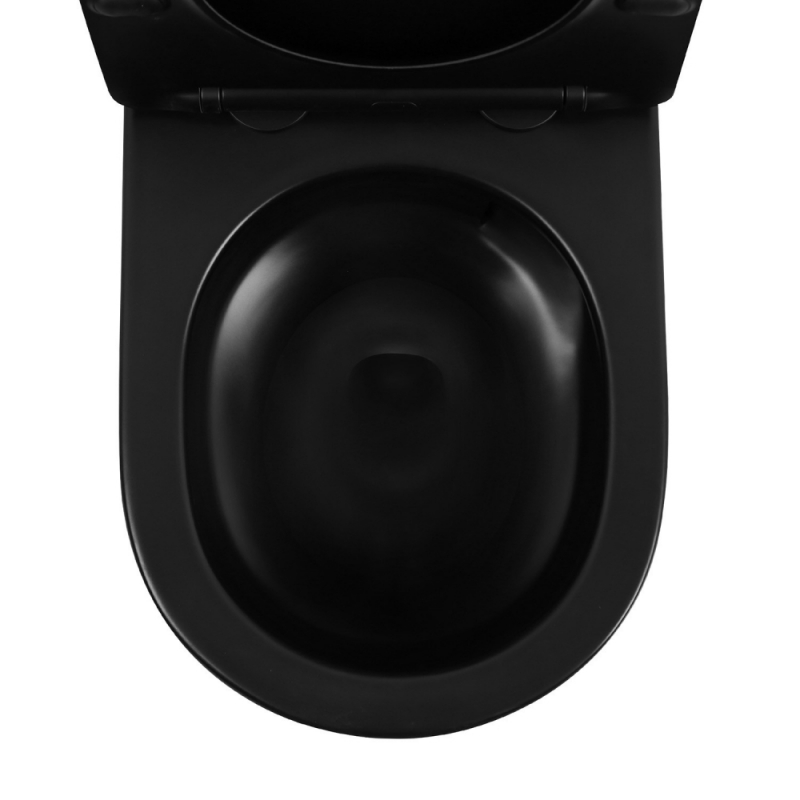 Унитаз ABBER Bequem  подвесной черный матовый, безободковый, смыв торнадо