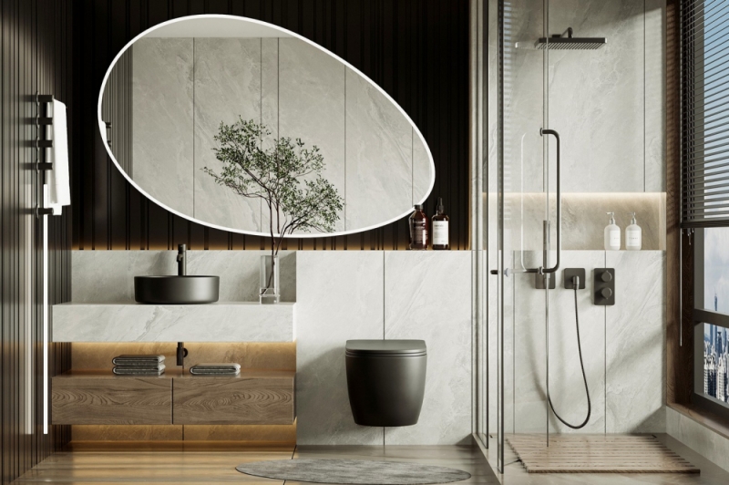 Унитаз ABBER Bequem  подвесной черный матовый, безободковый, смыв торнадо