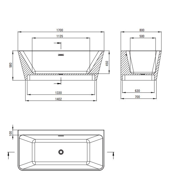 Ванна отдельностоящая GRADO 170*80