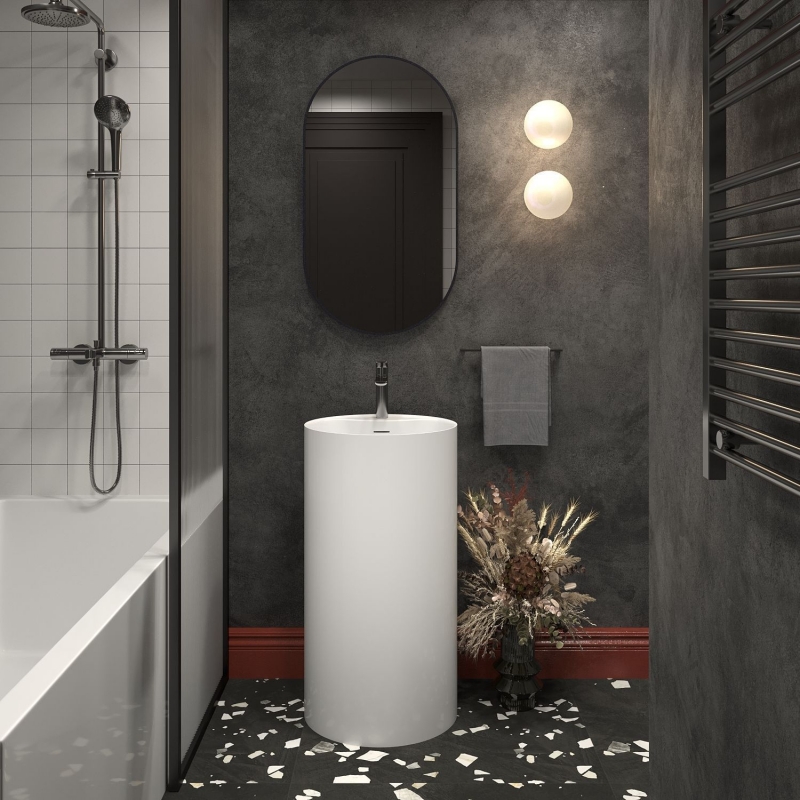 Напольная акриловая раковина Wellsee Chalice Perfection 45x45