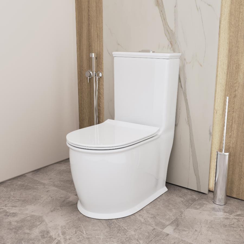 Унитаз напольный Grossman  67x35 сиденье Duroplast, микролифт, белый глянец