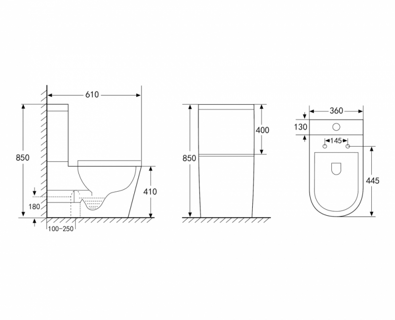 Унитаз ABBER Bequem  компакт белый матовый, безободковый, смыв торнадо