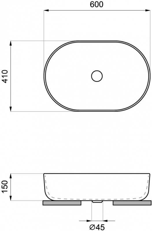 Умывальник Wellsee Chic Riviera 60*41см