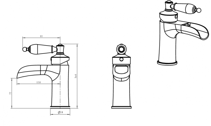 Смеситель для раковины Boheme Vogue
