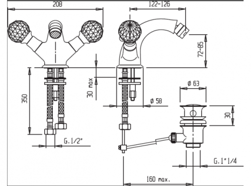 Смеситель для биде Cezares ATLANTIS BS1