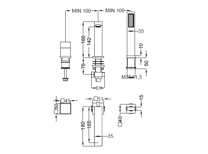 Смеситель на борт ванны Cezares LEVICO