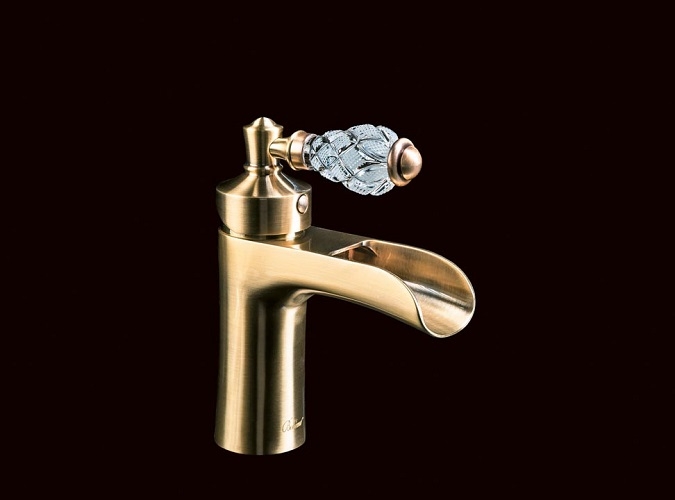 Смеситель для умывальника Boheme Vogue Crystal бронзовый
