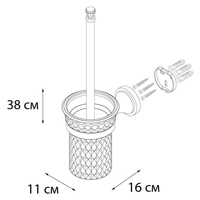 Ершик Fixsen Crystal, хром