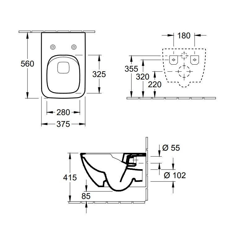Унитаз подвесной Villeroy&Boch Legato с сиденьем микролифт, 56x33 см