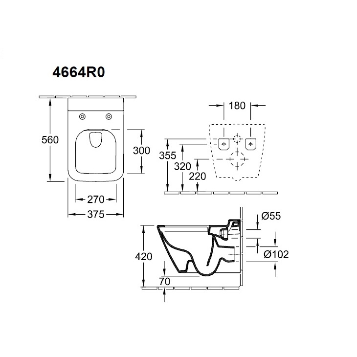 Унитаз подвесной Villeroy&Boch Finion Plus, 56x33 см