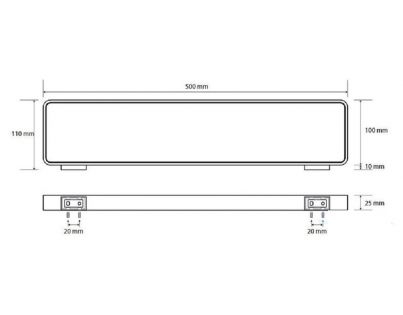 Полка Bemeta Solo 50 x 11 x 2.5 см двойная, хром