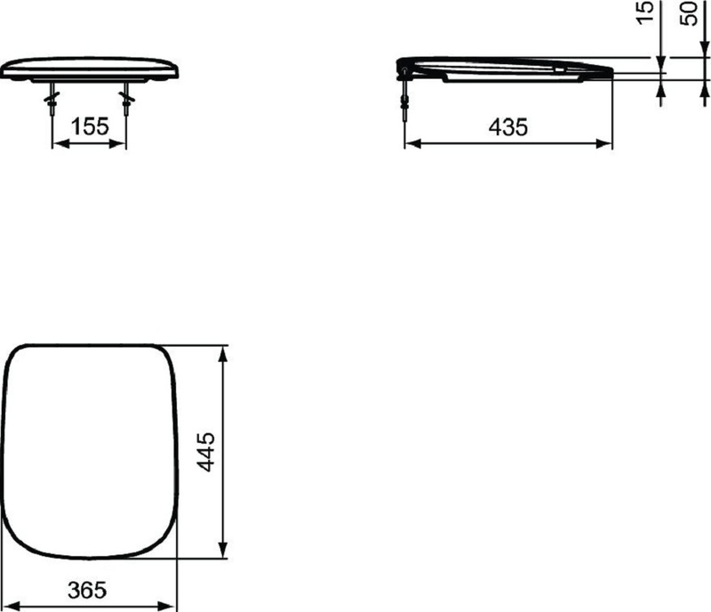 Крышка-сиденье Ideal Standard Esedra с микролифтом, 44.5x36.5 см