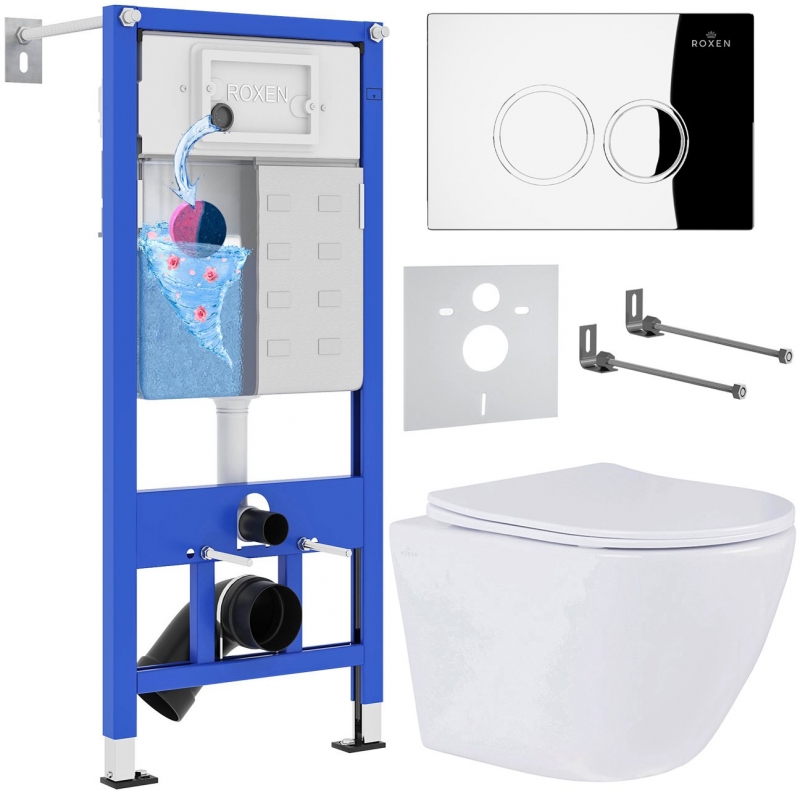 Комплект инсталляции Roxen StounFix Dual Fresh 508565 6 в 1 клавиша хром, с аромадозатором