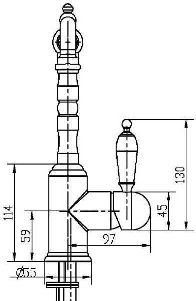 Смеситель для умывальника Boheme Medici Ripresa в цвете бронза