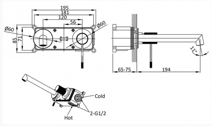 Смеситель для раковины Vincea Desire графит