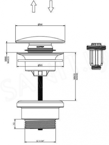 Донный клапан Grocenberg матовое золото