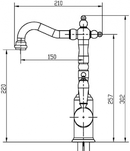 Смеситель для умывальника Boheme Medici Ripresa в цвете бронза