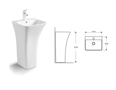 Раковина CeramaLux 33*33 напольная