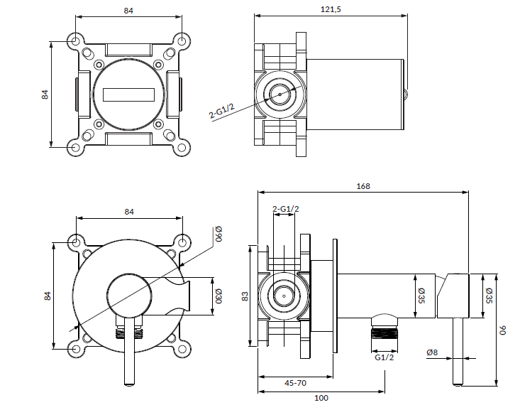 Смеситель с псевдобиде Omnires Y золото брашированное