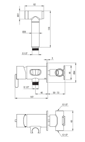 Deante Silia Bianco Смеситель скрытого монтажа с гигиеническим душем, белый